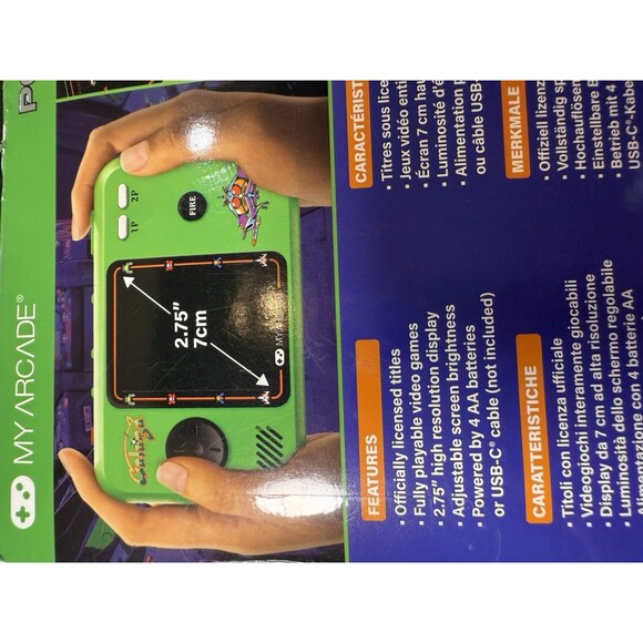 My Arcade Official GALAGA Galaxian Pocket Player Handheld Retro Video Game New - Picture 2 of 10